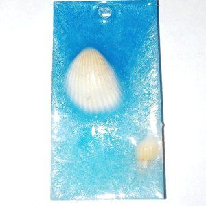 Ocean Blue Necklace Pendant with real shells